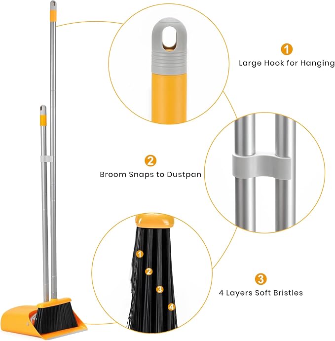 TreeLen Broom and Dustpan Set, Stand Up Broom and Dustpan - Image 7