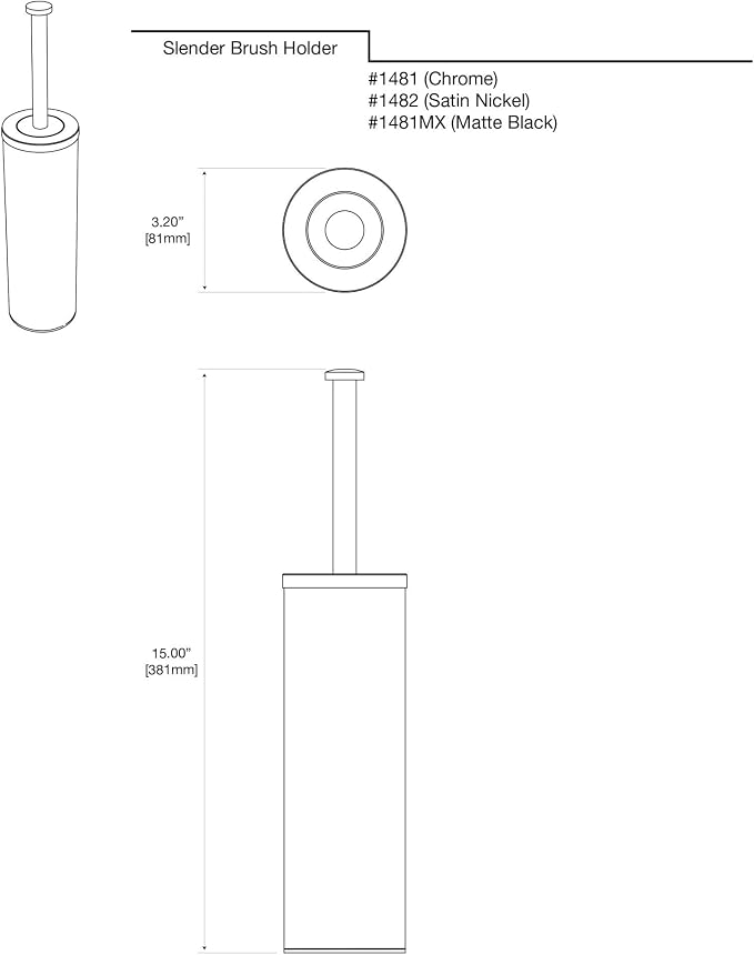 Gatco 1481 Latitude II Slender Toilet Brush Holder - Image 3
