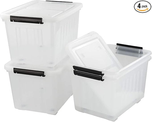 Bringer 4-Pack Large Clear Plastic Storage Box by Bringer