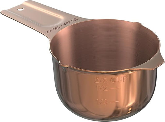 Color Up ⅔ Cup Measuring Cup – Premium Copper Stainless Steel, Accurate by ColorUpCollection