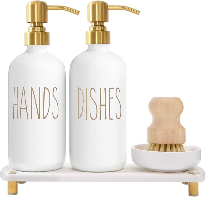 MOMEEMO Gold Soap Dispenser Set Comes by MOMEEMO