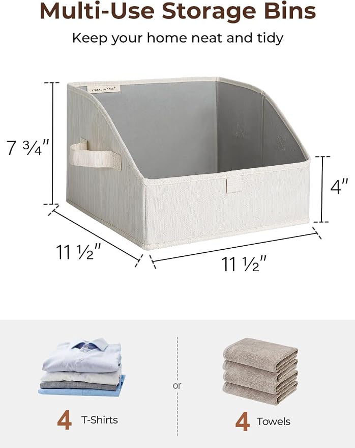 StorageWorks Closet Storage Bins, Trapezoid Organizer Box - Image 2