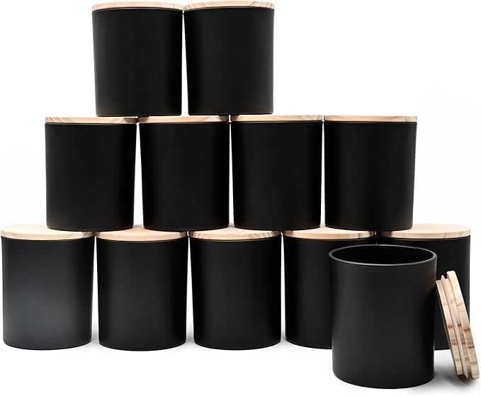 14 OZ Thick Candle Jars for Making Candles 12 Pcs, 3 Wick Empty Jars by Showin