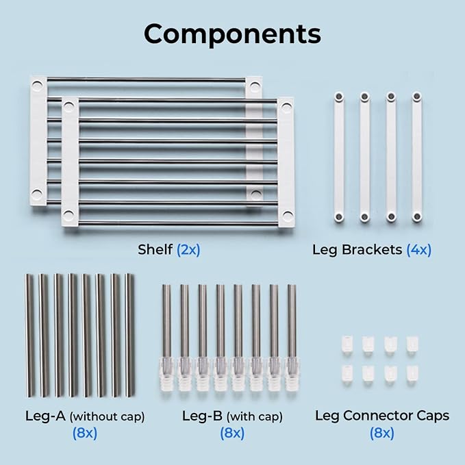 carrotez 2 Pack Expandable Cabinet Organizer, Stackable Kitchen Counter Shelf - Image 8
