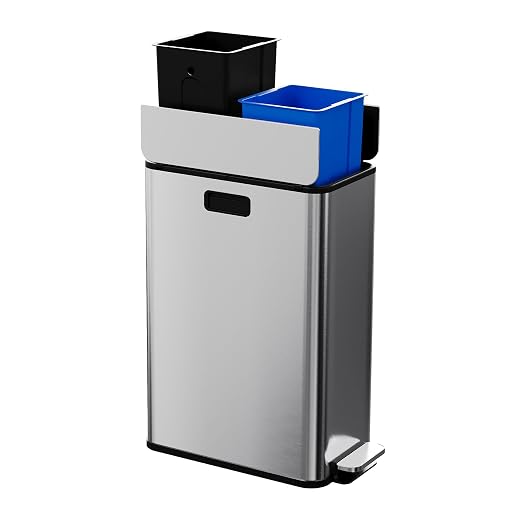 15-Gallon Dual Trash Can, Step-On Pedal Kitchen Trash Bin by Unknown