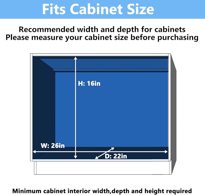 2 Tier Individual Pull Out Cabinet Organizer 25½" W x 21½" D, Heavy Duty - Image 4