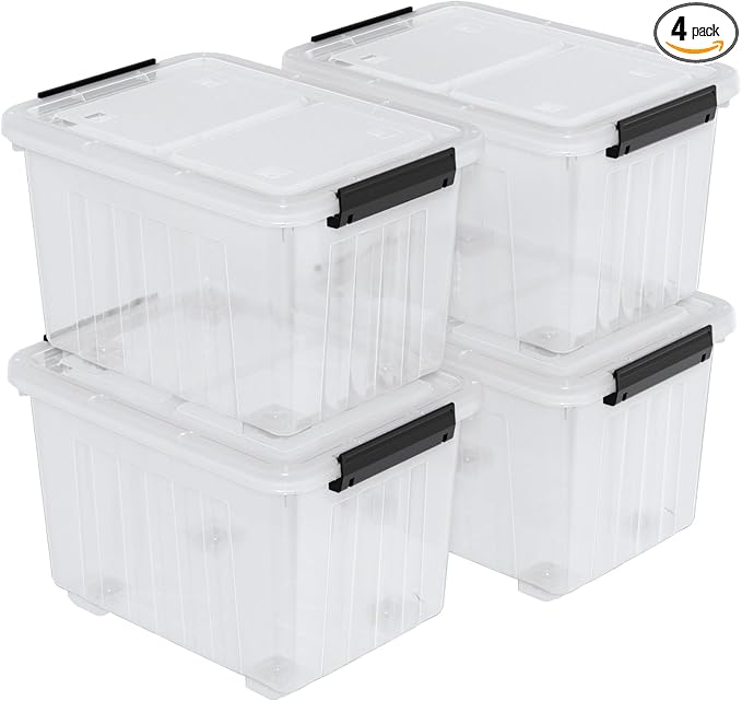 50 Quart Large Plastic Latching Box by Qqbine