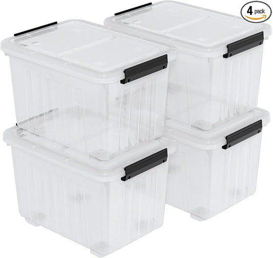 50 Quart Large Plastic Latching Box by Qqbine