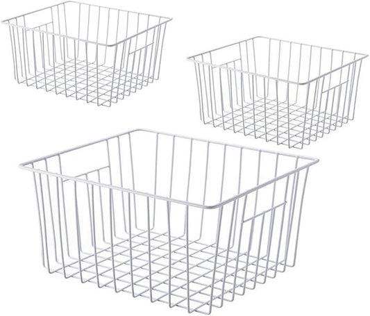 16inch Freezer Storage Organizer Baskets, Household Wire Refrigerator Bins by Y.Z.Bros