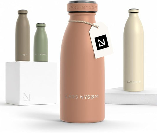 LARS NYSØM Stainless Steel Insulated Water Bottle 12oz 17oz 25oz 34oz 51oz | by LN
