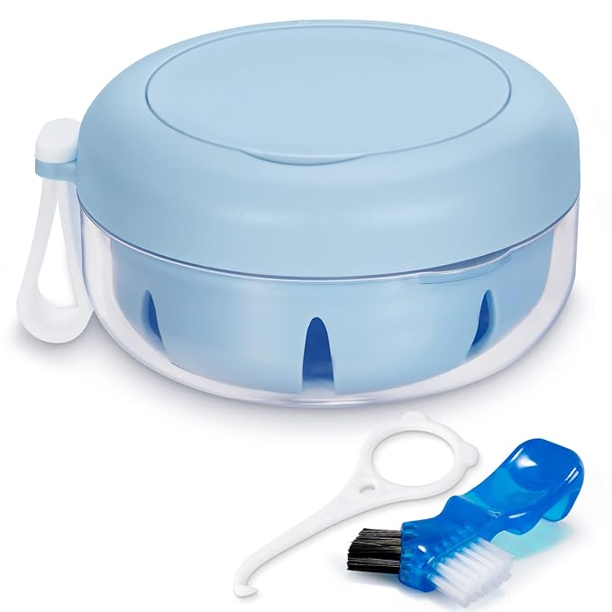 Leak Proof Denture Cup Kit Portable Retainer Case Perfect by netceem
