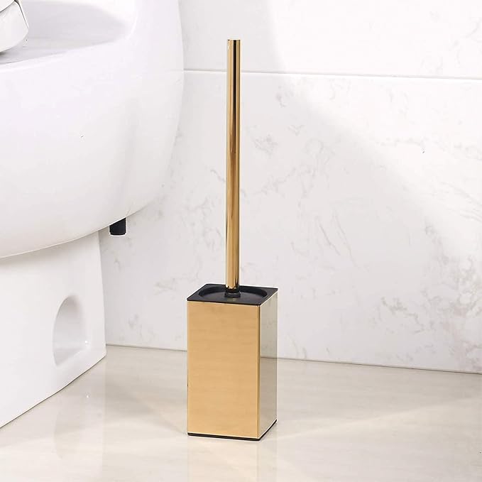 Toilet Brush Holder Stainless Steel 304 Standing Gold Square Toilet Brush Holder - Image 3