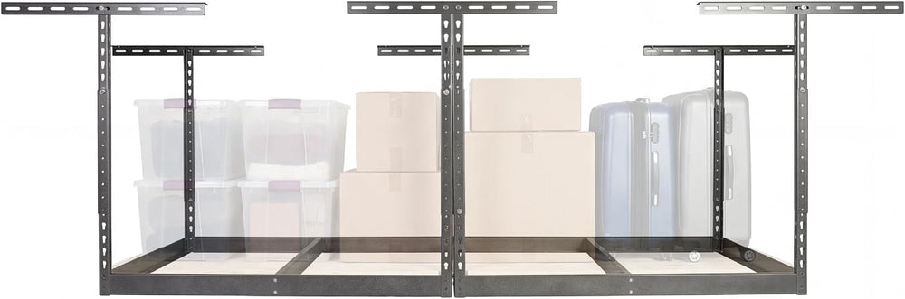 MonsterRax 4x8 Overhead Storage Rack Frame Kit, Hammertone, 24”-45” Height