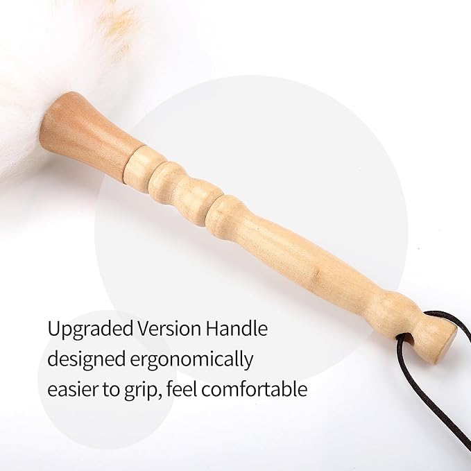 Lambswool Duster with Solid Wooden Handle, Leather Hang Strap, Comfortable - Image 5