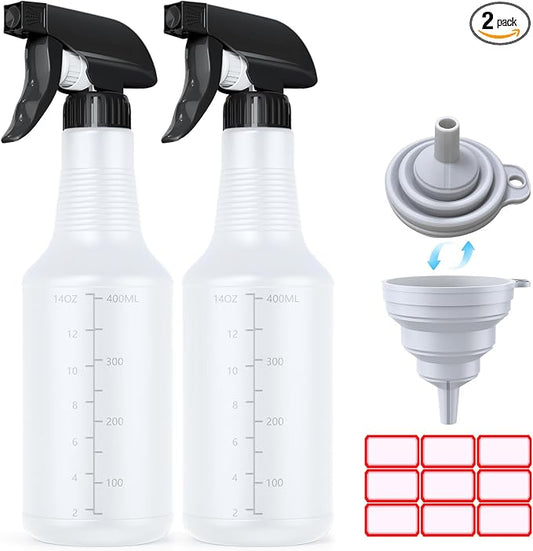 Veco Spray Bottle with Measurements and Adjustable Nozzle, HDPE Plastic Spray by Veco