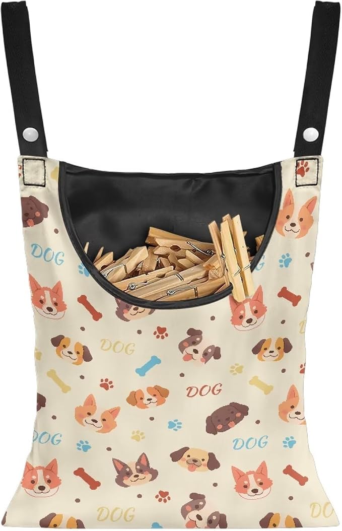 Clothes Pin Hanging Bag with Hanging Rope 14.5 X 12 Inch Clothespin Bag by Unknown