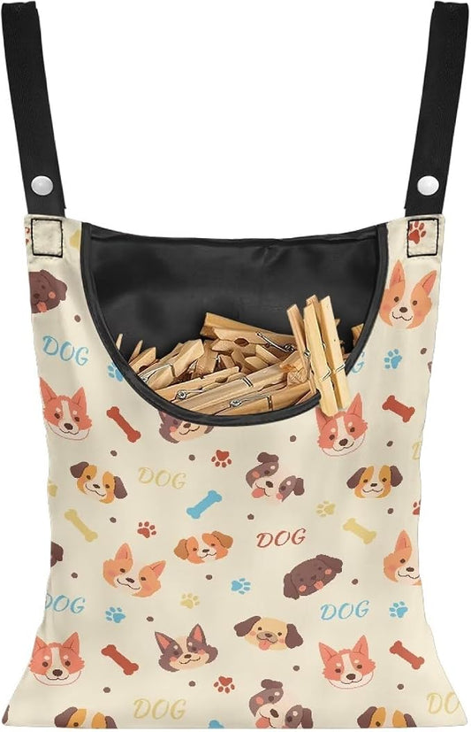 Clothes Pin Hanging Bag with Hanging Rope 14.5 X 12 Inch Clothespin Bag by Unknown