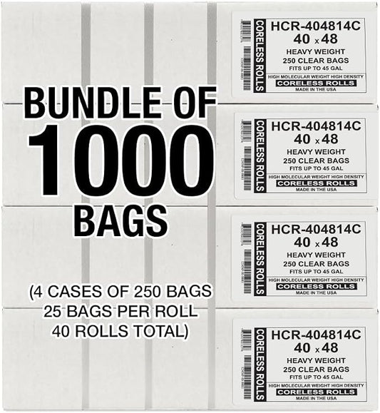 Aluf Plastics High Density Trash Bags, 45 Gallon, 14 Micron, - Image 2
