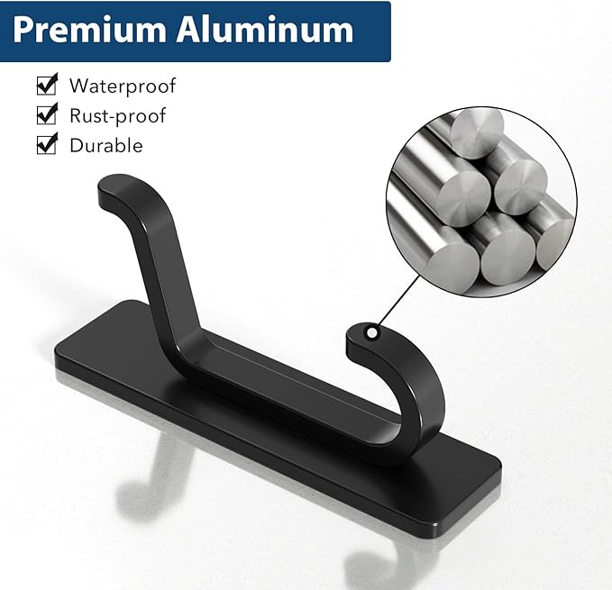 Wall Hooks for Coat and Towel: 13LB Adhesive Door Hanger Stick on - Image 6
