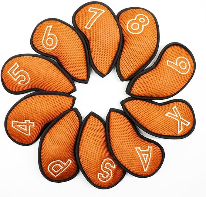 Montela Golf Iron Covers, Golf Iron Head Covers Mesh Golf Iron Covers Set 10pcs by montelagolf