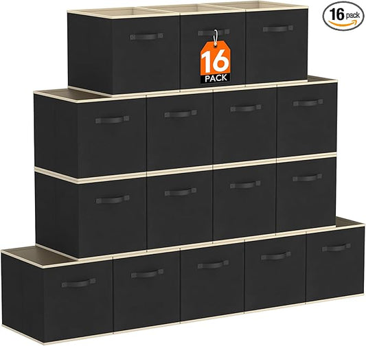 Lifewit 16 Packs Storage Cubes, 11 Inch Cube Storage Bins, Foldable Decorative by Lifewit