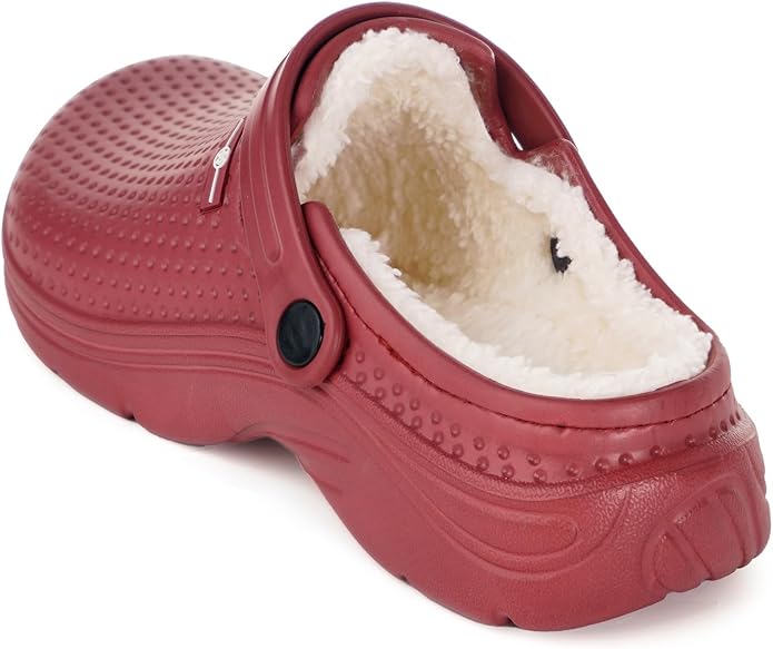 Womens Mens Fur Lined Clogs Waterproof Garden Shoes Winter Warm Fleece Lining - Image 3