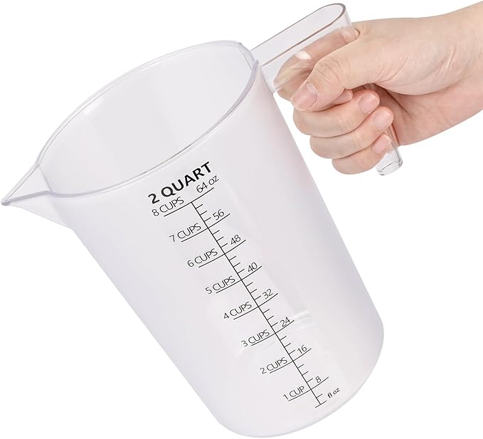 Food-Grade Plastic Measuring Pitcher – 64 Ounce & 8 Cups Measuring Cups by Unknown