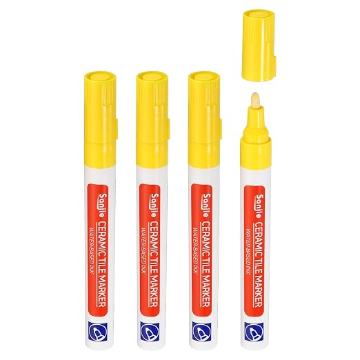 PATIKIL Grout Pen, 4 Pack Yellow Tile Marker Waterproof Grout Sealer Pen Tile by PATIKIL