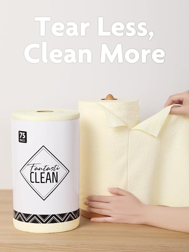 Fantasticlean Microfiber Cleaning Cloth Roll -75 Pack, Tear Away Microfiber - Image 2