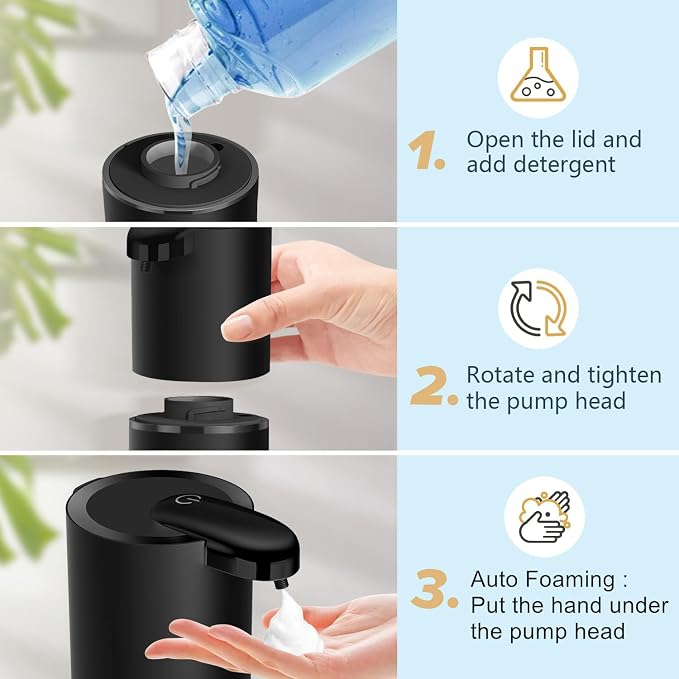 Automatic Foaming Soap Dispenser, Touchless Hand Soap Dispenser Rechargeable - Image 4