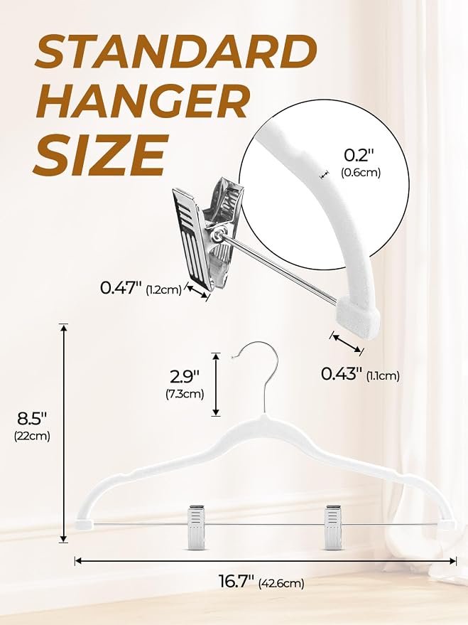 HOUSE DAY Velvet Skirt Hangers 24 Pack, Space Saving Slim Pant Hangers - Image 8