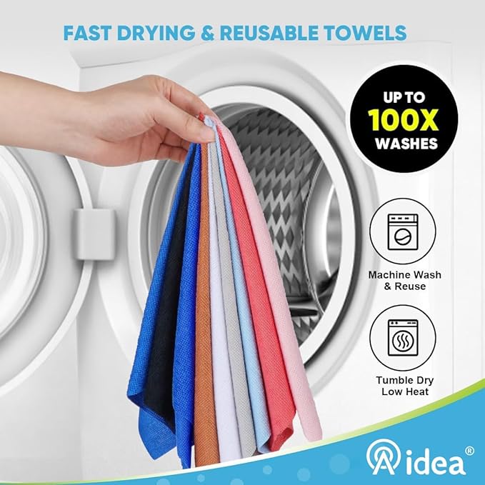 AIDEA Microfiber Cleaning Cloth Roll, Shop Towels 55 Sheets Washable, - Image 6