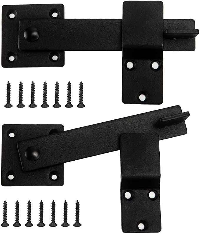 2 Pack Flip Gate Latch Lock 6'' Adjustable Barn Door Lock Hardware Safety by AKBFOX