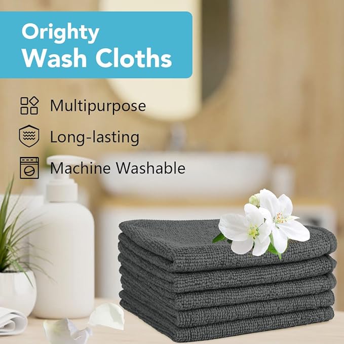 Orighty Wash Cloths Bulk Towels Set 200 Pack, Highly Absorbent and Soft Feel - Image 6