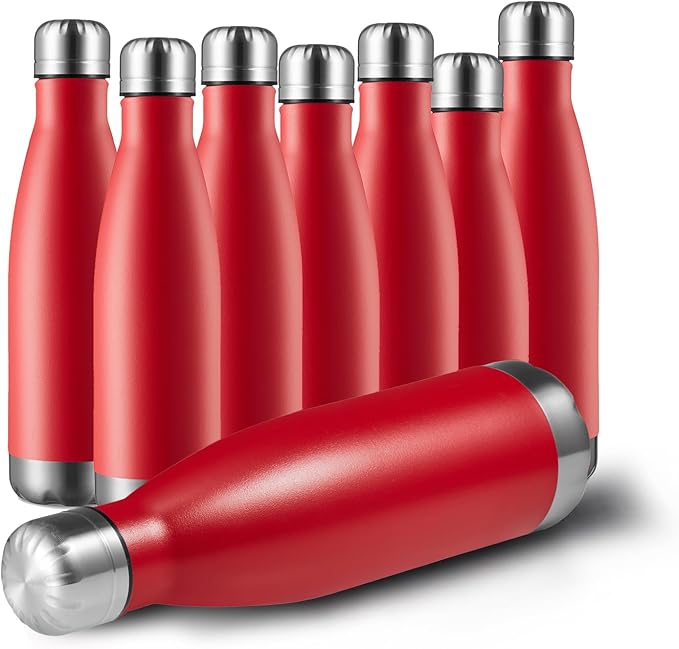 MEWAY 17oz Sport Water Bottle 8 Pack Vacuum Insulated Stainless Steel by MEWAY