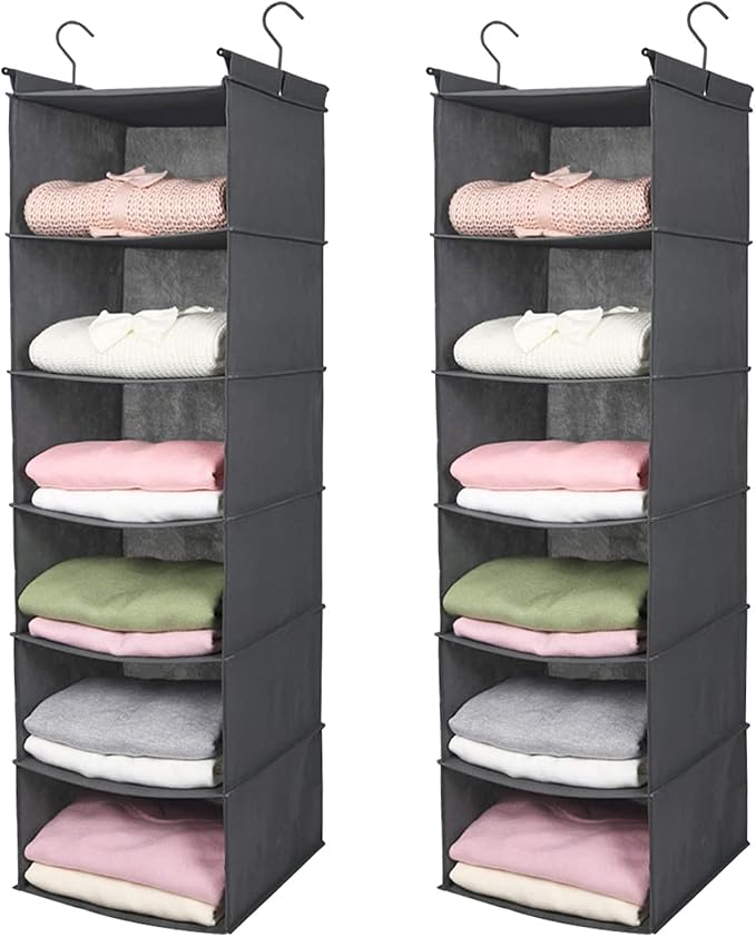 MAX Houser 6 Tier Shelf Hanging Closet Organizer, Closet Hanging Shelf by MAXHouser