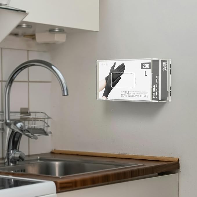 HIIMIEI Glove Holder for Wall Mount: Magnetic Gloves Box Holder, Acrylic - Image 3