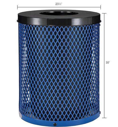 Global Industrial Outdoor Diamond Steel Trash Can - Image 7
