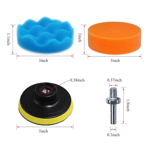 Car Polishing Buffing Kit 3Inch Drill Buffing Pad Buffing Pads, Wool Pads - Image 2