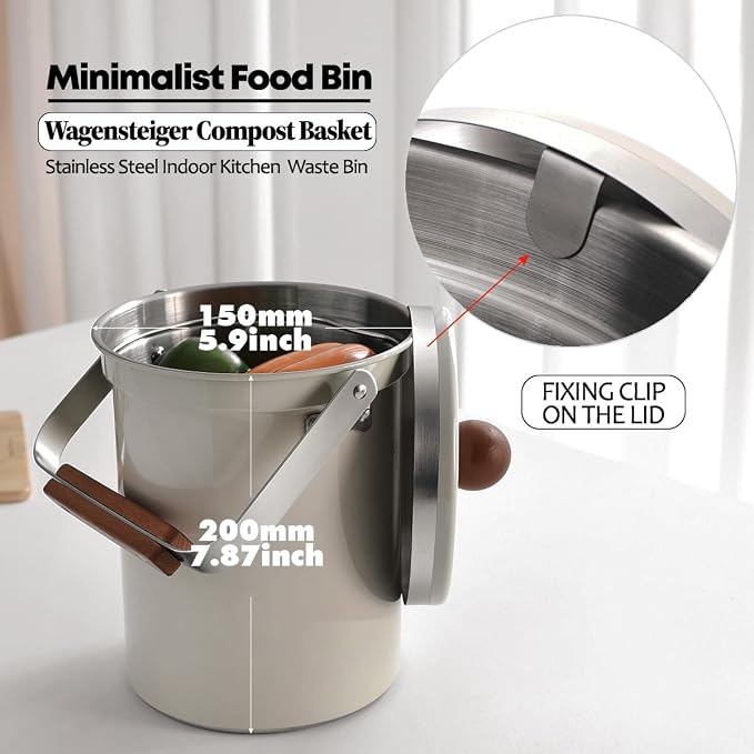 Kitchen Countertop Compost Bin 101ounces / 3Liters, Airtight Lid SUS304 - Image 8