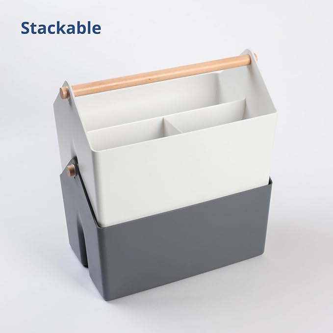 BLUE GINKGO Medium Storage Basket – Plastic Caddy - Image 6