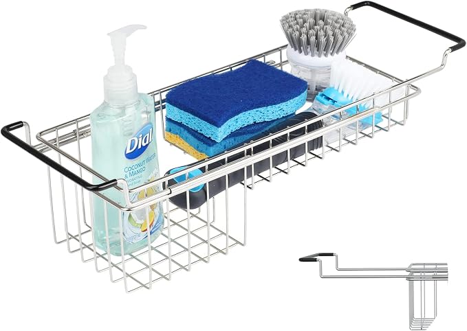 Sink Caddy Sponge Holder Kitchen Sink Organizer Sponge Caddy Expandable 16.06" by TreeLen