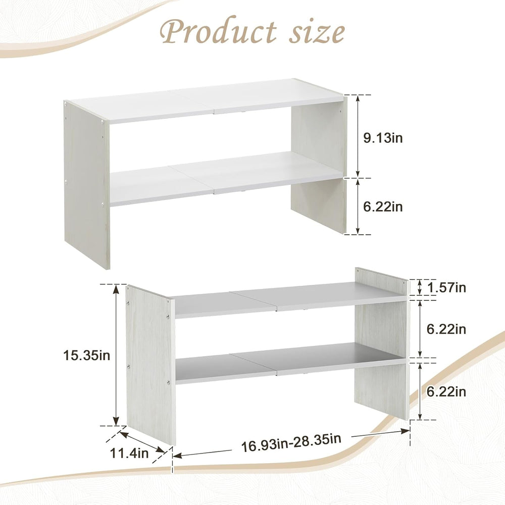 X-cosrack 2 Pack 2-Tier Shoe Rack Organizer for Closet, Expandable and Adjust...