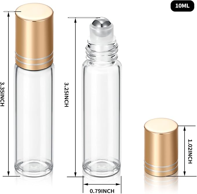 12 Pack 10ml Empty Roller Bottles - Image 2