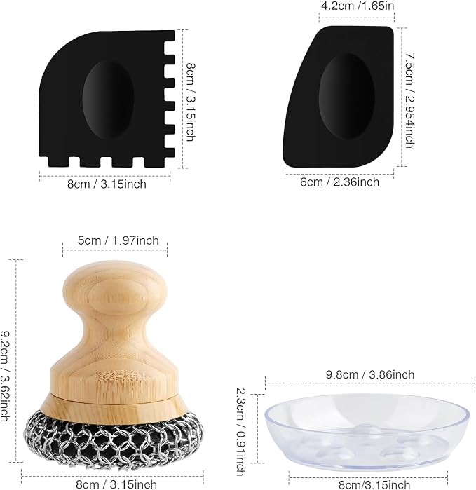 Cast Iron Scrubber and Scraper, Chain Mail Cleaner - Image 2