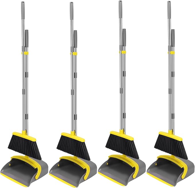 NACENA Broom and Dustpan Set, 52-in Long Adjustable Handle Broom Dustpan Combo by NACENA