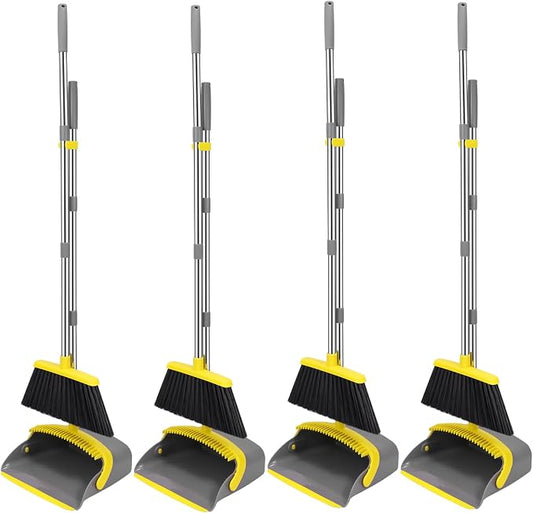 NACENA Broom and Dustpan Set, 52-in Long Adjustable Handle Broom Dustpan Combo by NACENA
