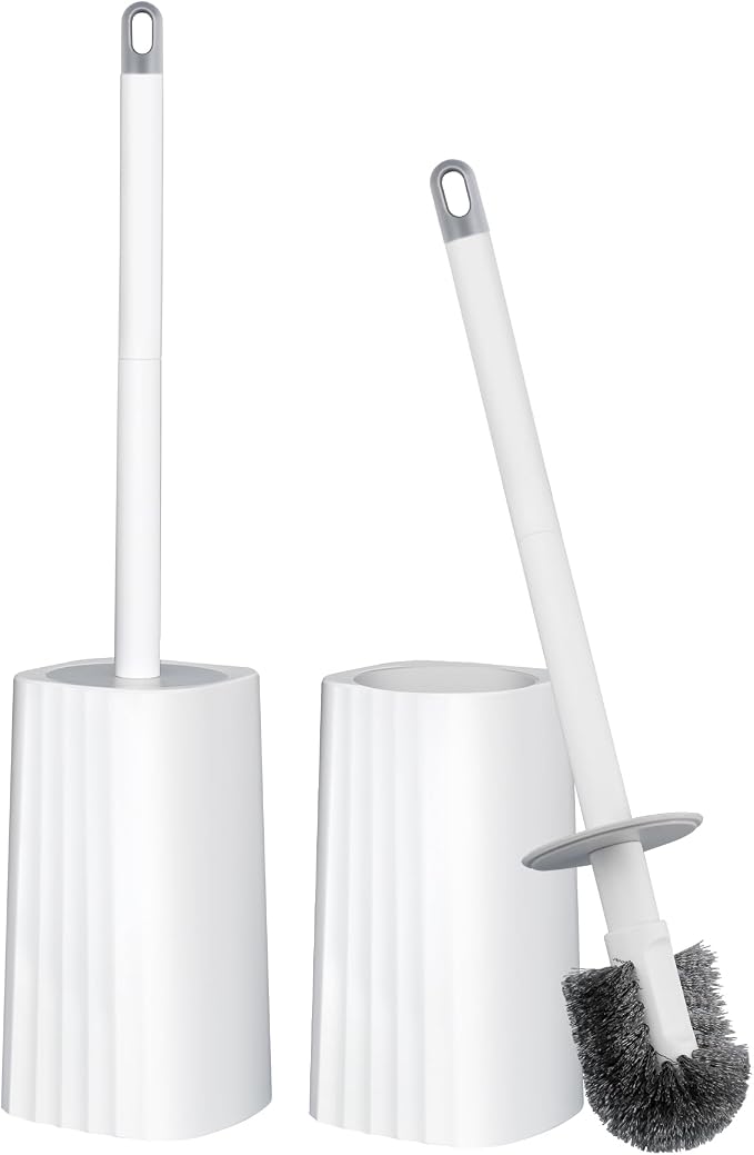 Toilet Brush & Holder Set, 2 Pack Toilet Brushes by Derloyo
