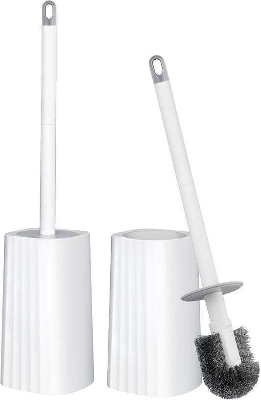 Toilet Brush & Holder Set, 2 Pack Toilet Brushes by Derloyo