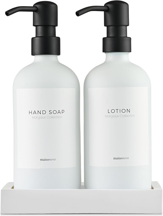 MaisoNovo Soap Dispenser 3-Piece Set | 16.9oz White Bottles by MaisoNovo-TheArtofSustainableLiving